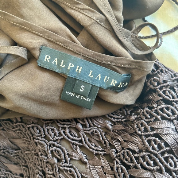 Ralph Lauren Brown Crochet Lace Midi Cocktail Dress - Picture 7 of 7